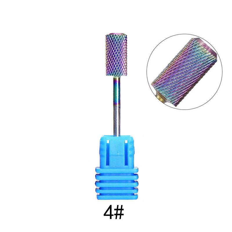 

5 1pc Types Rainbow Coating Tungsten Carbide Burrs Nail Drill Bit Tool Metal 4#