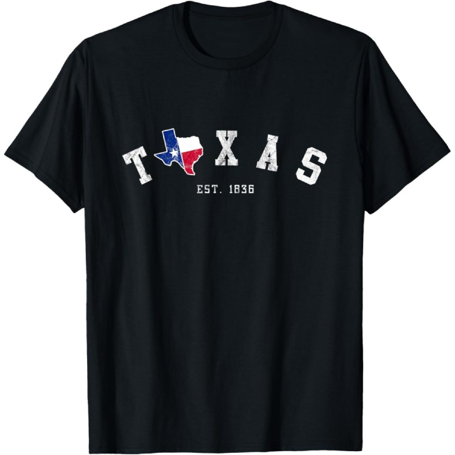 Texas T Shirt Vintage Texas State Est S чёрный