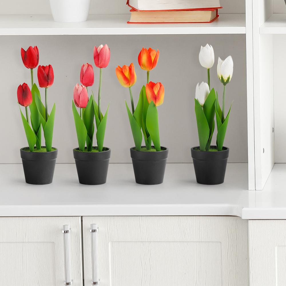 Mini Artificial Potted Flowers Bonsai - Lifelike Table Decor for Home & Garden, Fake Plant Ornaments