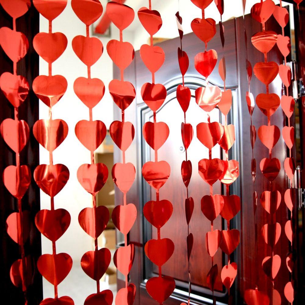 1m×2m Heart Rain Curtain Heart-shaped Glitter Background Curtain Party Curtain  Birthday Party