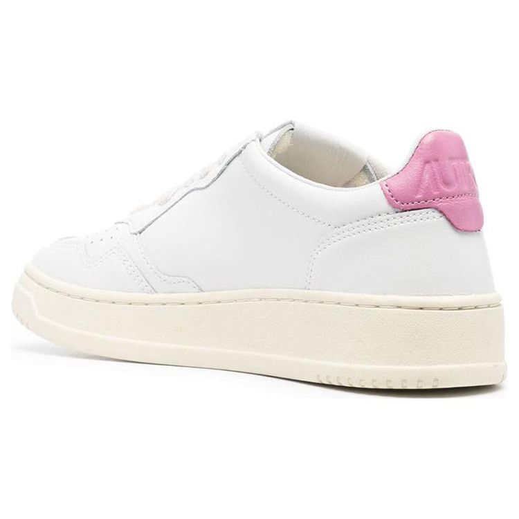 Autry Medalist Leather Low White Mauve Tab (Womens) Women Sneakers AULW-LL55