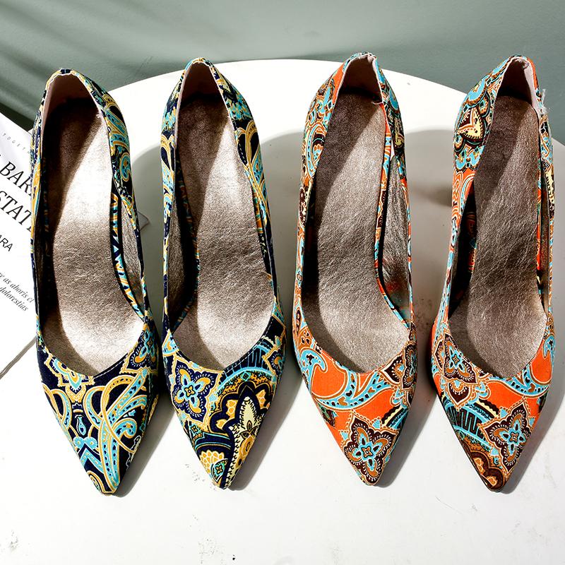 Women's high-heeled single shoes spring and summer pointed thin heels large size versatile low-top shoes