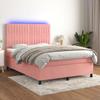 VidaXL Slatted Bed Base with LED Mattress, Upholstered Bed, Double Bed, Adult Bedroom Interior Bed, 3136244
