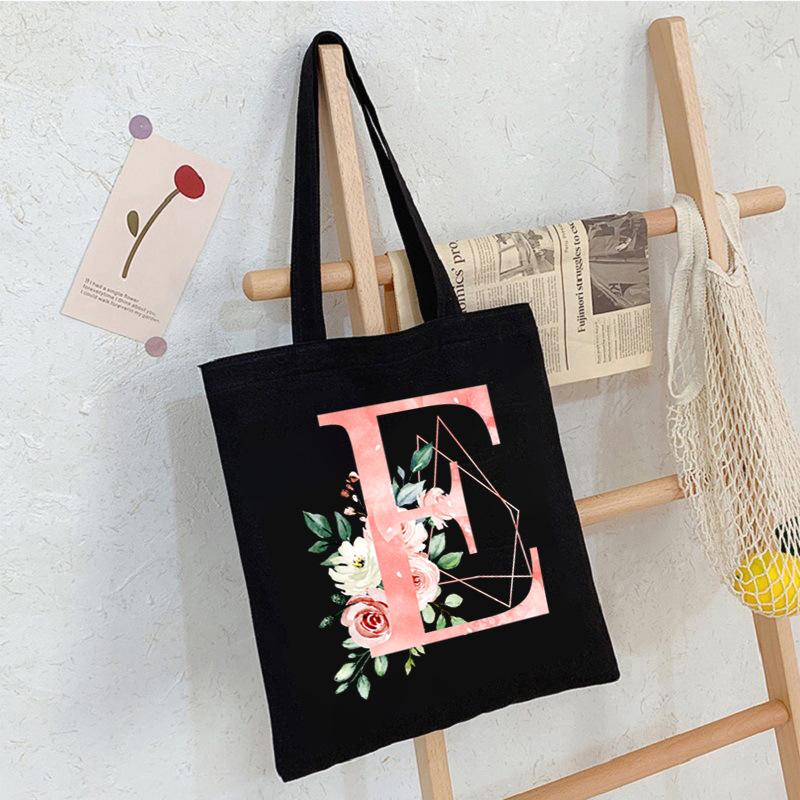 Alphabet Letter A-Z Printed Shoulder Bag Female Casual Student Crossbody Bag Large Capacity