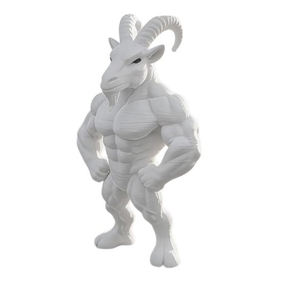 Light Luxury Desk Ornament 3D Printed Muscular Goat Figurine, Animal Sculpture Decor for Artistic Home Office Shelf, Fun Gift Gym Goers Lovers Statue