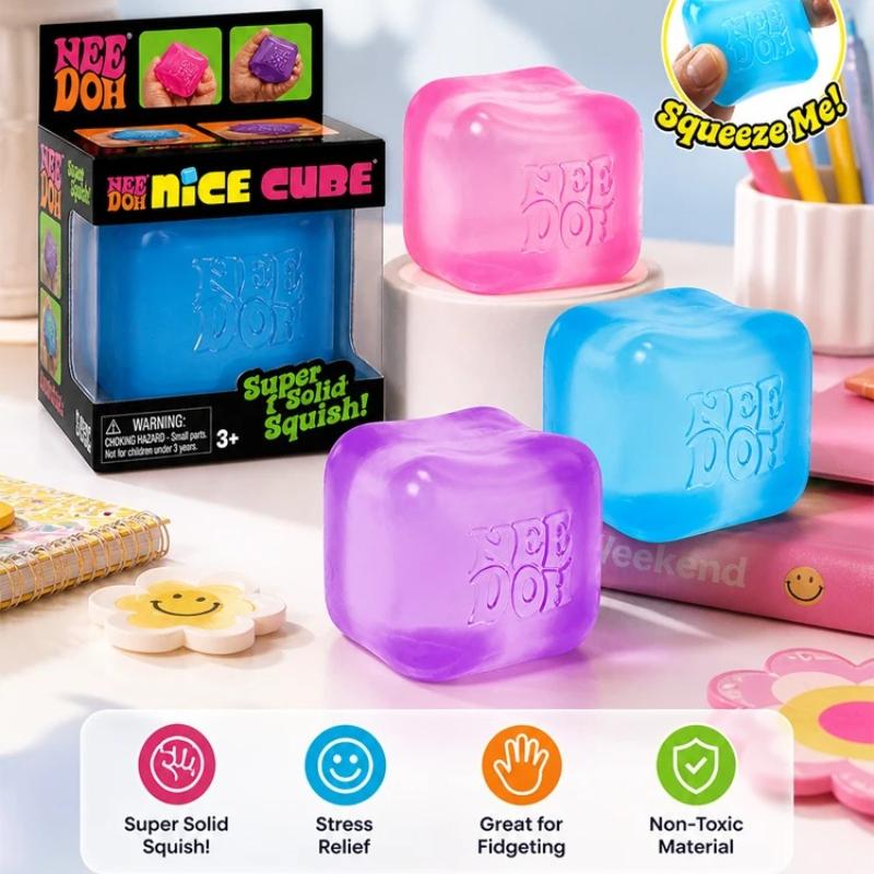 In Stock Squishy Schylling Needoh Nice Cube Sensory Toy Fidget Squishies Needooh Needoh Anti-Stress Blocks Pressure Relief Toy