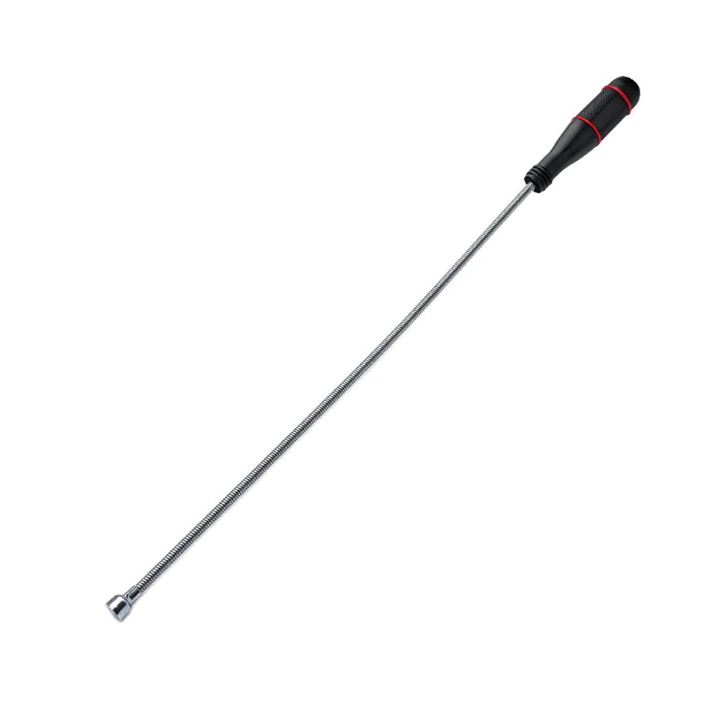 Black Handle Magnetic Pickup Tool - Bendable Metal Stick for Car Repair