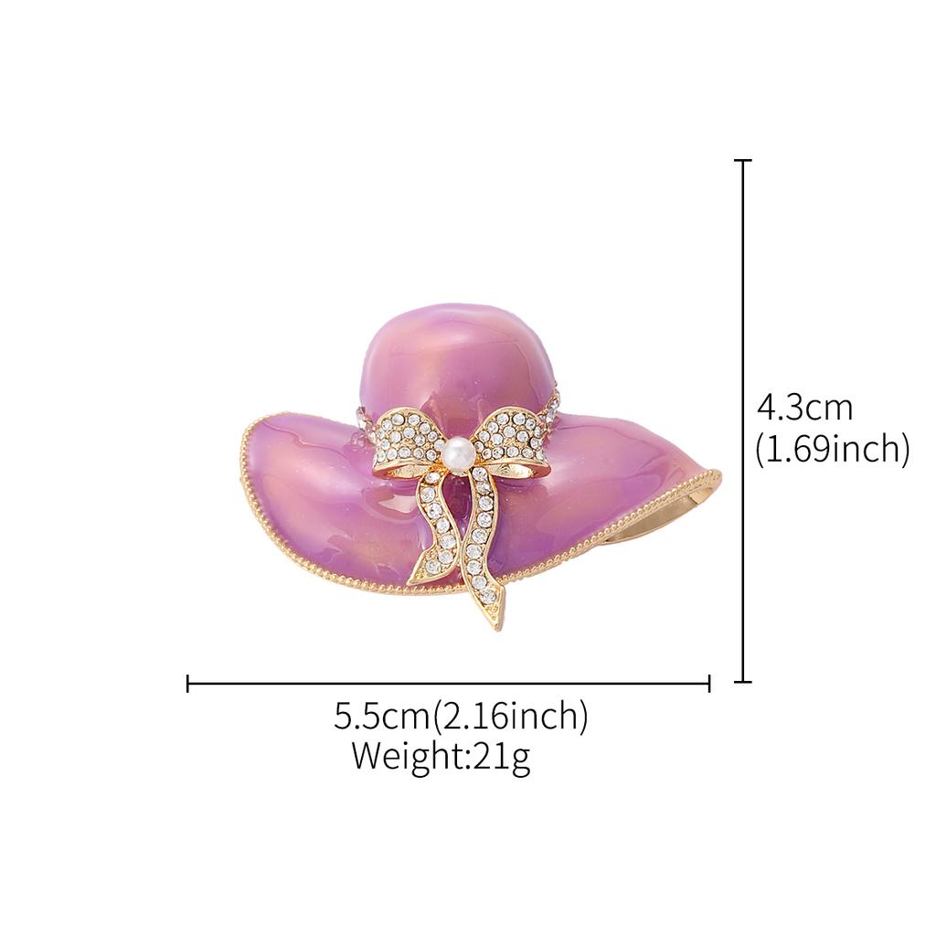 Fashionable Zircon Exquisite Inlaid Hat Pattern Brooch Women Clothing Jacket Jewelry Party Accessories Couple Gifts