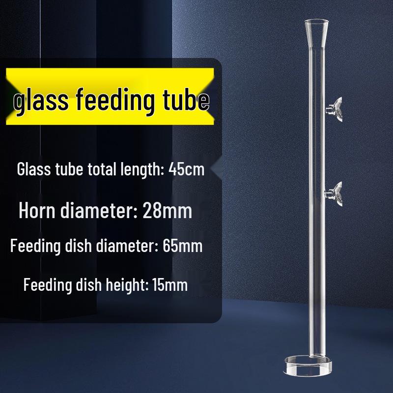 High-Transparency Glass Fish Feeder Tube: Precise Feeding for Shrimp & Small Fish, Prevents Food Scattering.