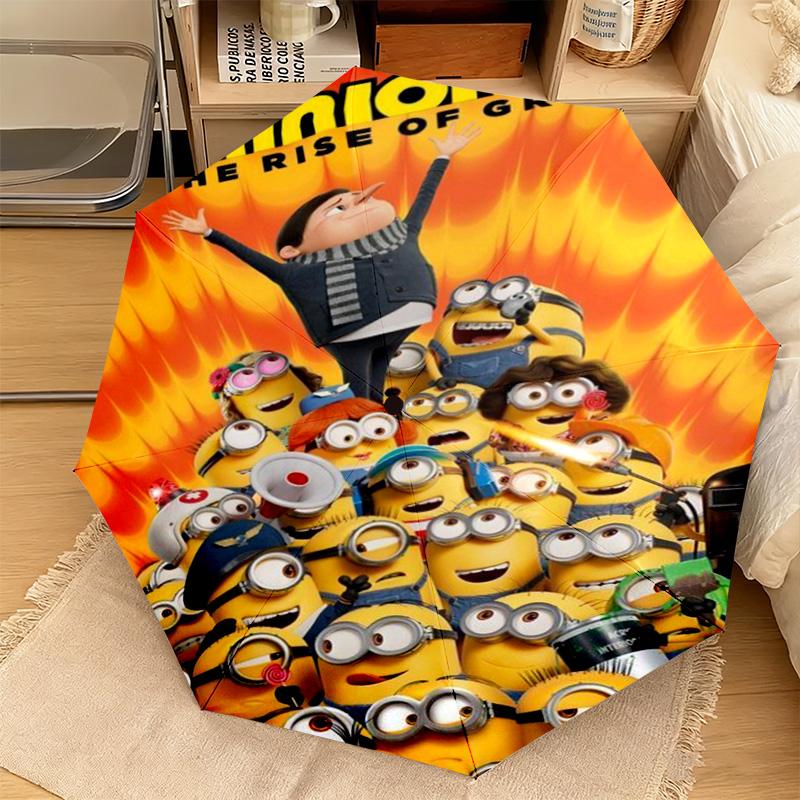 1PC Minion Invasion Automatic Umbrella - Suitable Travel Outdoor Portable Umbrella Birthday Gift Daily Essentials