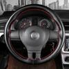 Braid On Steering Wheel Soft Auto Car Steering Wheel Cover With Needles And Thread Artificial Leather Car Styling Texture Covers