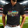 Men's Casual Soccer Graphic Polo Shirt Quick Dry Lightweight Mesh Breathable Short Sleeve Top for Outdoor Sports and Everyday Wear