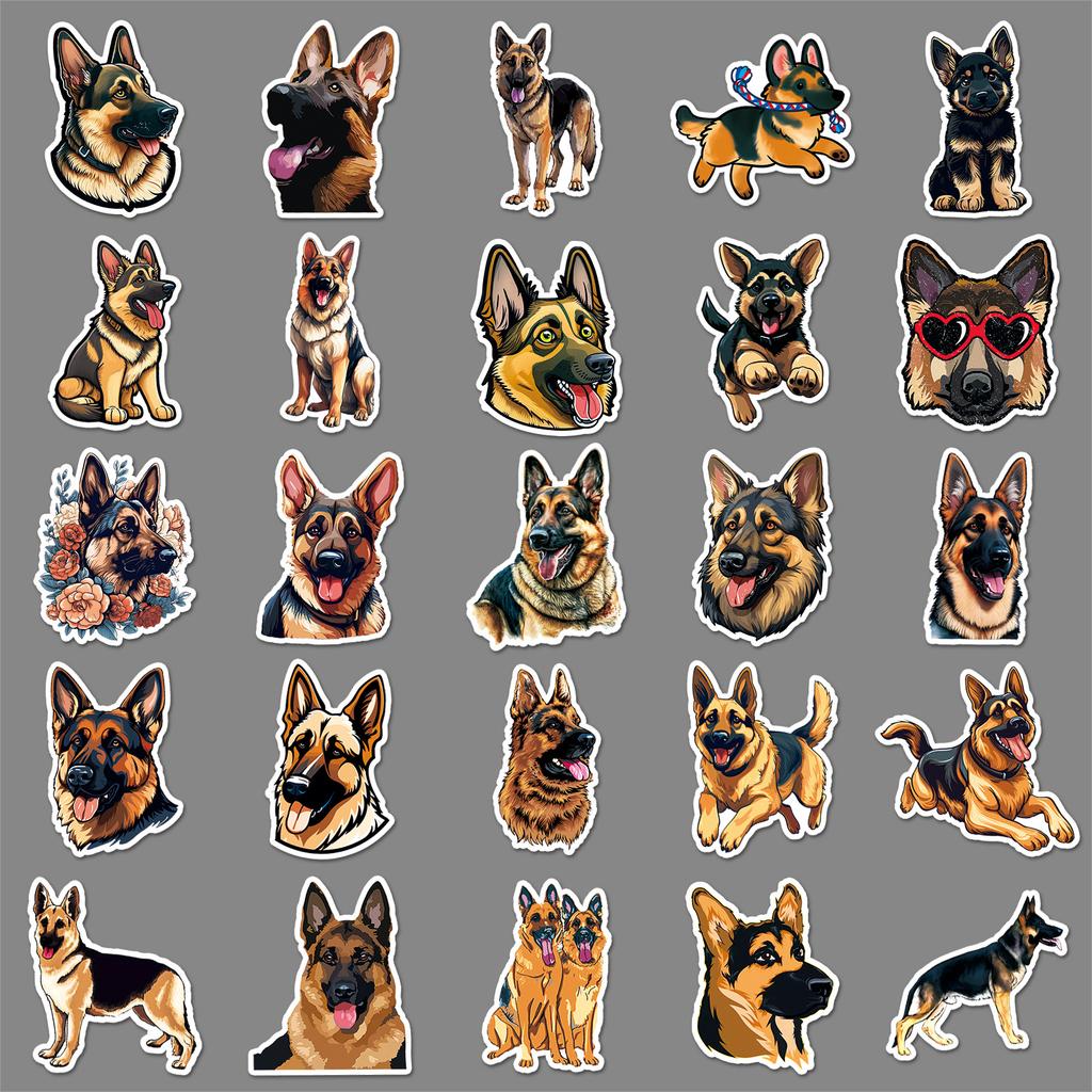 50 Photos of German Shepherd Personalized Dog German Shepherd Decoration Water Cup Luggage Skateboard Creative Cartoon Stickers