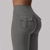 Workout Style Flared Pants with Pockets Peach Buttocks Sports Quick Dry Tummy Tucking Small Sexy Trousers Sexy Pants Skinny Leggings for Women