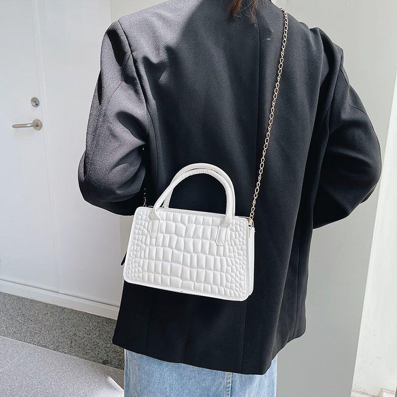 Yankee Color Collision Retro Small Square Bag, New Fashion Simple Fashion Chain Shoulder Crossbody Handbag