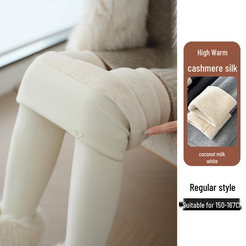 Korean Style High Waist Velvet Base Layer Pants for Women - Winter Slimming, Comfortable, Stretchy, and Non-Bulky.