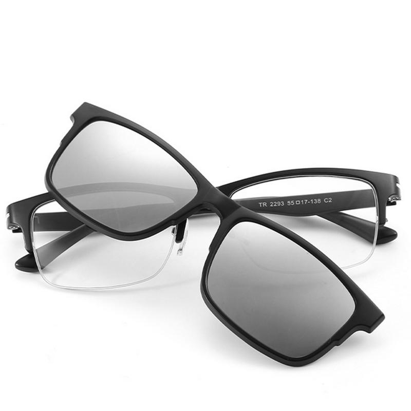 

2293 Magnet Clip Square Half Frame Myopia Glasses 0 -0.5 -1.0 -1.5 -2.0 -2.5 -3.0 -4.0 -4.5 -5.0 To -6.0 0