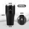 SANTECO Tumbler ESCAPE 590ML with Lid and Large Stainless Vacuum BPA Wide Mouth Black Straw, Capacity, Cold/Hot Keeper, Stylish, 18/8 Steel,