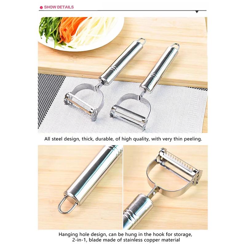 Stainless Steel Vegetable Fruit Peelers With Dual Sharp Blades And Rust Resistant Perfect For Home Kitchen Daily Food Prep