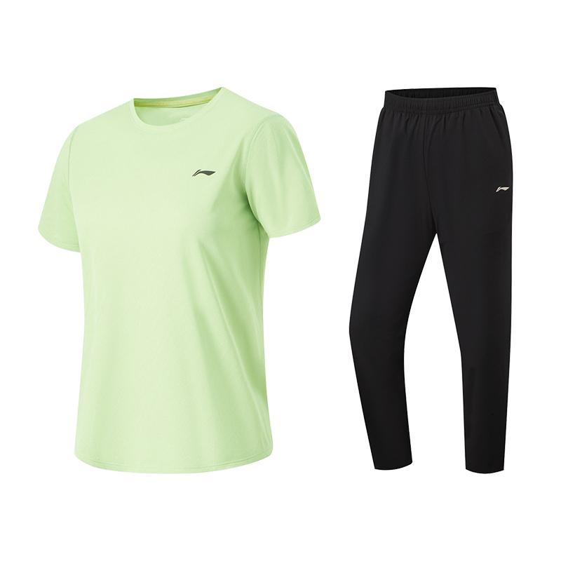 Li-Ning Летний Освежающий Дышащий Удобный Повседневный Комплект Женский комплект ATSU060-6+AYKW282-1 M