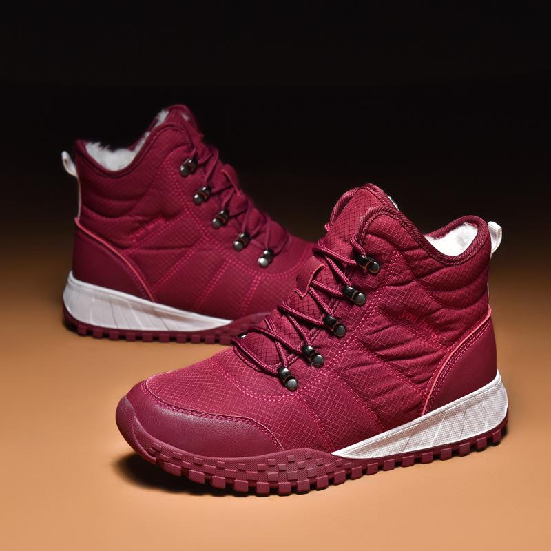 

Зимние новые большие размеры пара высокие сноубутсы бархатные теплые брезентовые уличные мужские ботинки 46