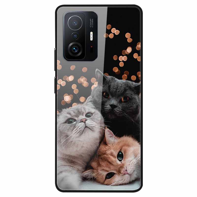 Tempered Glass Case For Xiaomi 11T Cover 6.67 Cool Bumper Hard glass Case For Xiaomi 11T Pro Case Mi 11T Pro Mi11T Capa Shells