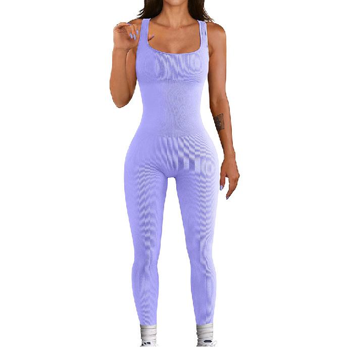 New Women'S Jumpsuit For Autumn And Winter, Threaded Square Collar, Hip Lifting, Slim Fit And Sexy Jumpsuit