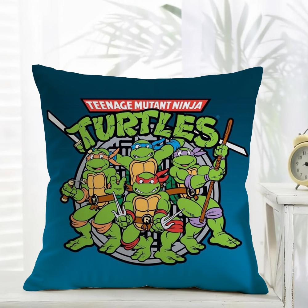 NNinja Movie TTurtles Cushion Cover Daily Washable Linen Pillowcase Soft  for Sofa Bed Home Room Decor
