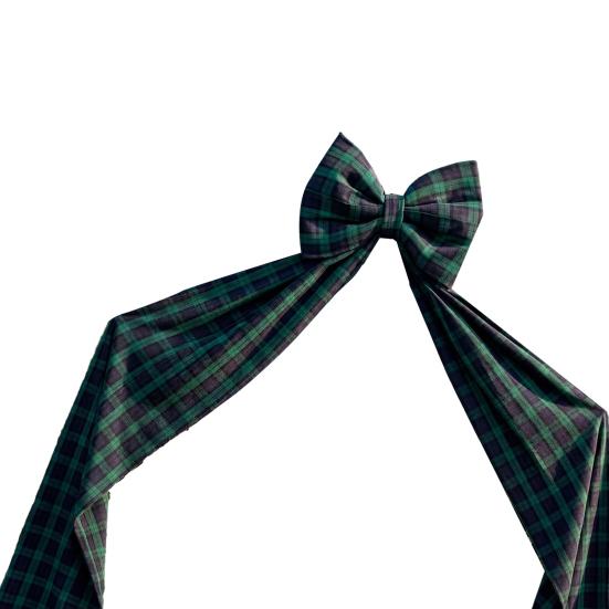Giant Plaid Bow Decor for Room Wall Backdrop Oversized Large Green Bow Decoration 75x18 Inch Ribbon Tie for Baby Shower Wedding Birthday Party