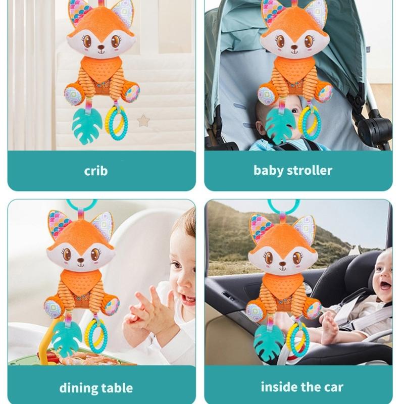 Interactive Baby Bed Hanging Decoration Toy Feature Squeaky Rattle Design For Sensory Play And Cognitive Growth