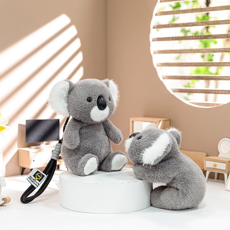 Ruční plyšová hračka Koala na klíčenku s měkkým krátkým plyšem pro děti a jako dárky