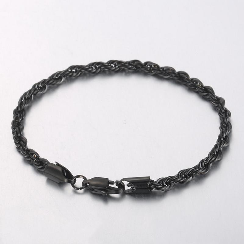 20/21/22cm Stainless Steel Twisted Rope Link Chain for Men Stainless Steel Wrist Jewelry