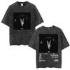 Rapper Lil Baby Wham World Tour Maglietta Lavata Vintage Uomo Donna Moda Casual Maglietta Retrò Hip Hop Magliette Oversize