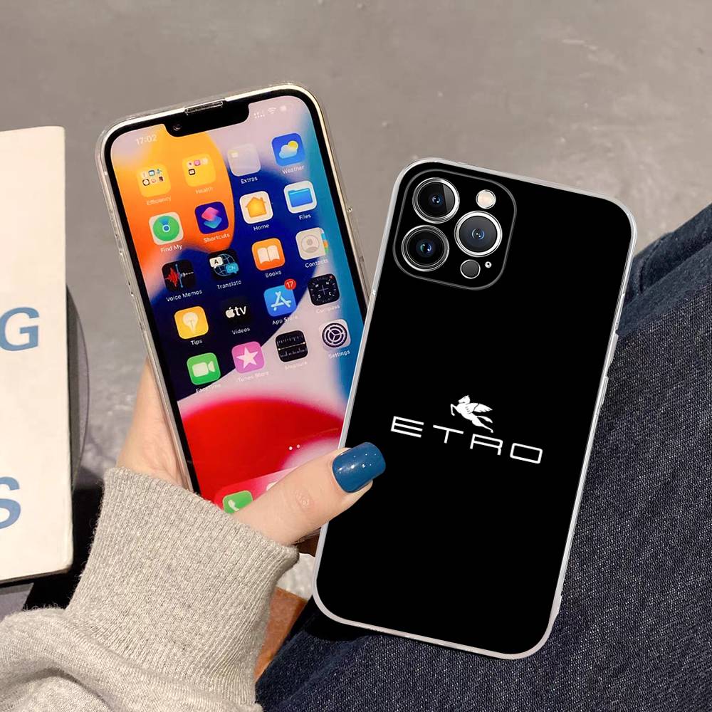 Classic Design E-Etro Phone Case For IPhone 17 16 15 14 13 11 12 Pro Max 16 Plus Transparent