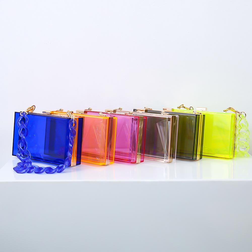 Women Royal Blue Bag Fashion Jelly Clutch Purses and Handbags Luxury Designer Candy Color Acrylic Mini Crossbody Shoulder Bag