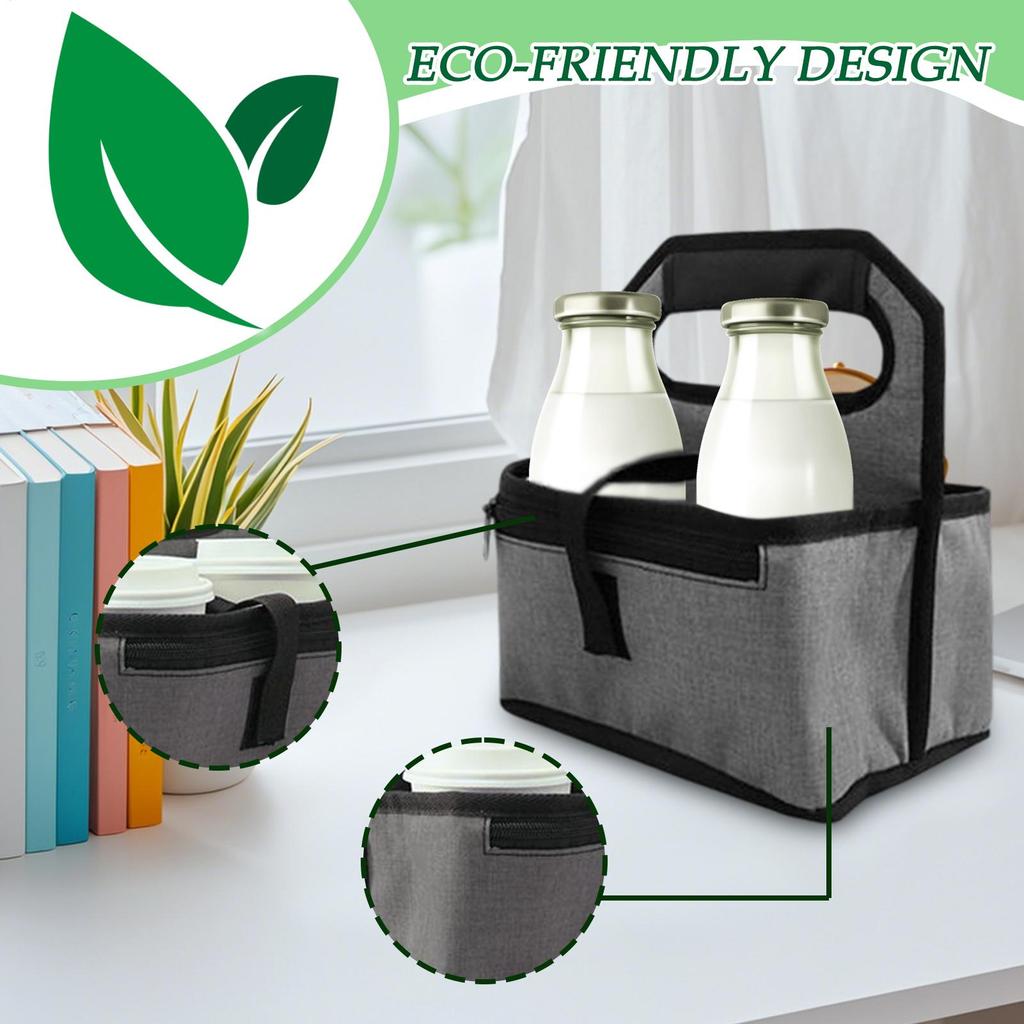 Drink Carrier for Delivery Insulated Foldable Drinking Holder Drink Carrier With Handle for Daily Commuting Outdoor Activities
