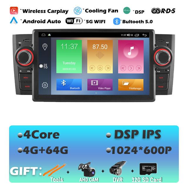 Для Fiat Grande Punto Linea 2007 2008 2009 2010 2011 2012 Android 14 Автомобильный радиоприемник Мультимедийный плеер GPS-навигация Стерео WiFi BT