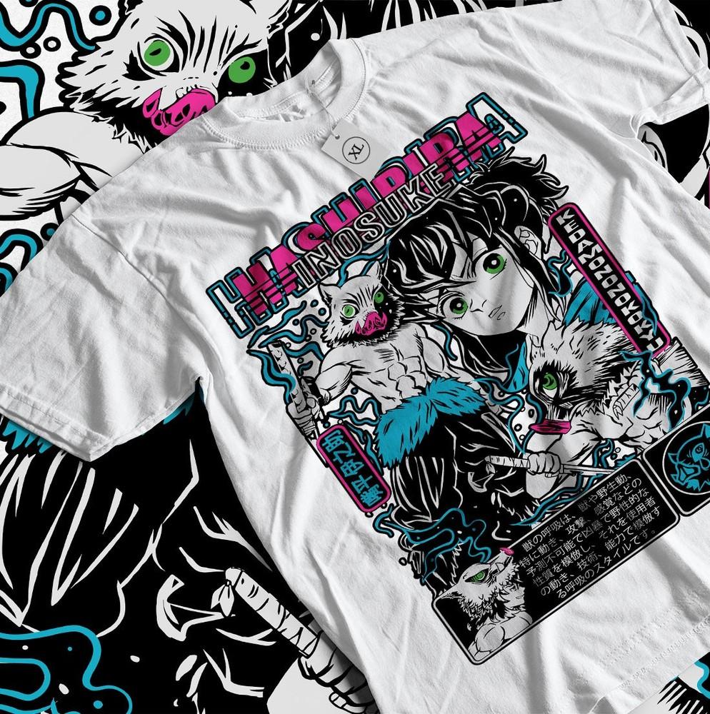 Inosuke T-Shirt Demon Slayer Kimetsu No Yaiba  Anime Manga Gift Shirt All Size Unisex T-Shirt XL