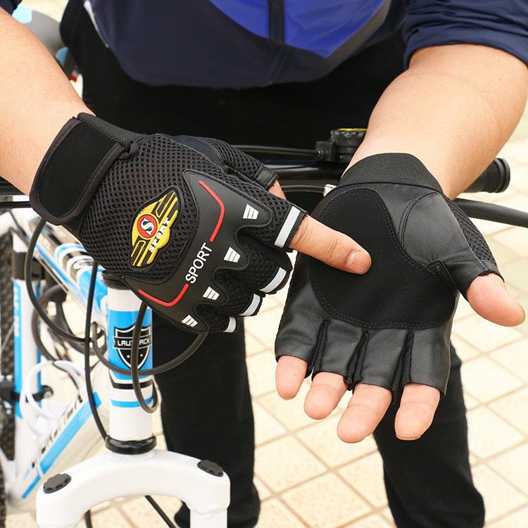 Cycling Gloves New Spring and Summer Men and Women Outdoor Bicycle Climbing Fitness Sports Sunshade Thin Half Finger Gloves