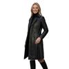 Stylish Women's Trench Coat Fit Black Genuine Real Lambskin Leather Handmade