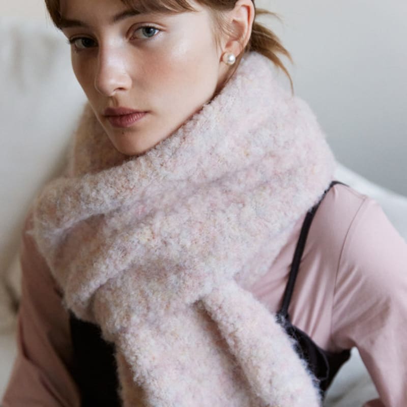 

ADAUL Shibori hairy soft long muffler - 5color Grey