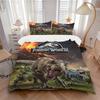Jurassic World Dinosaur Eventyr Print 3-delt Sengetøjssæt Dynebetræk Med 2 Pudevar Hjem Fødselsdagsgave