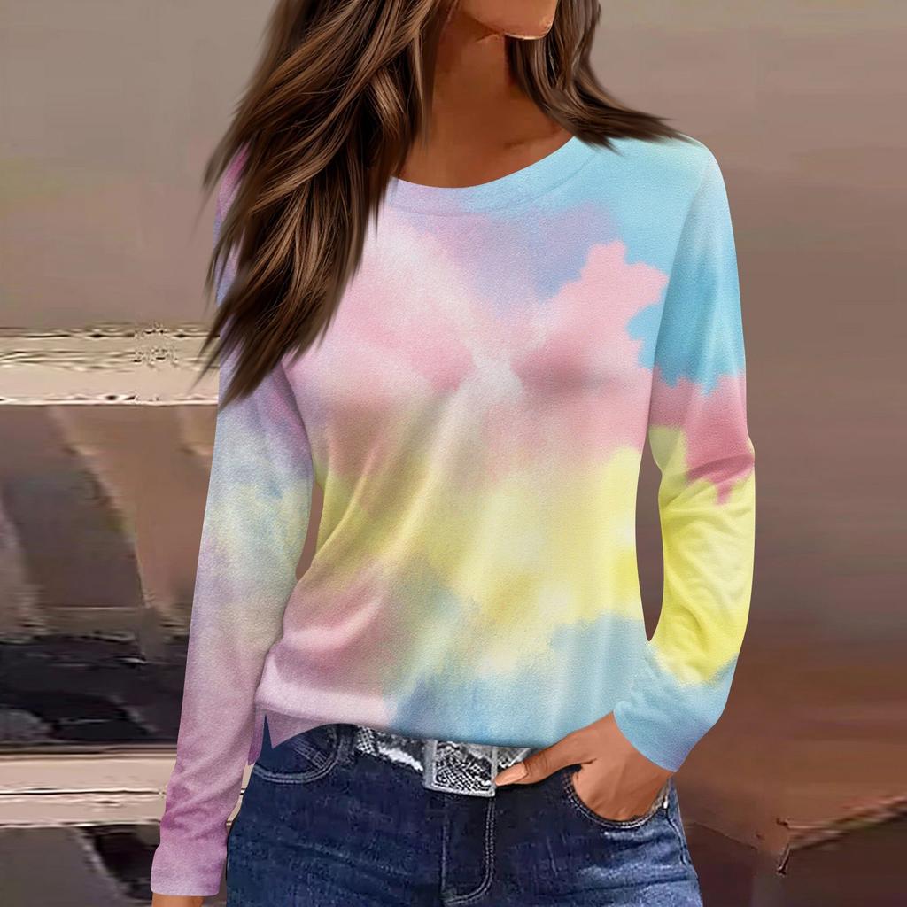 Women's Daily Casual Long-sleeved Printed O-neck Top