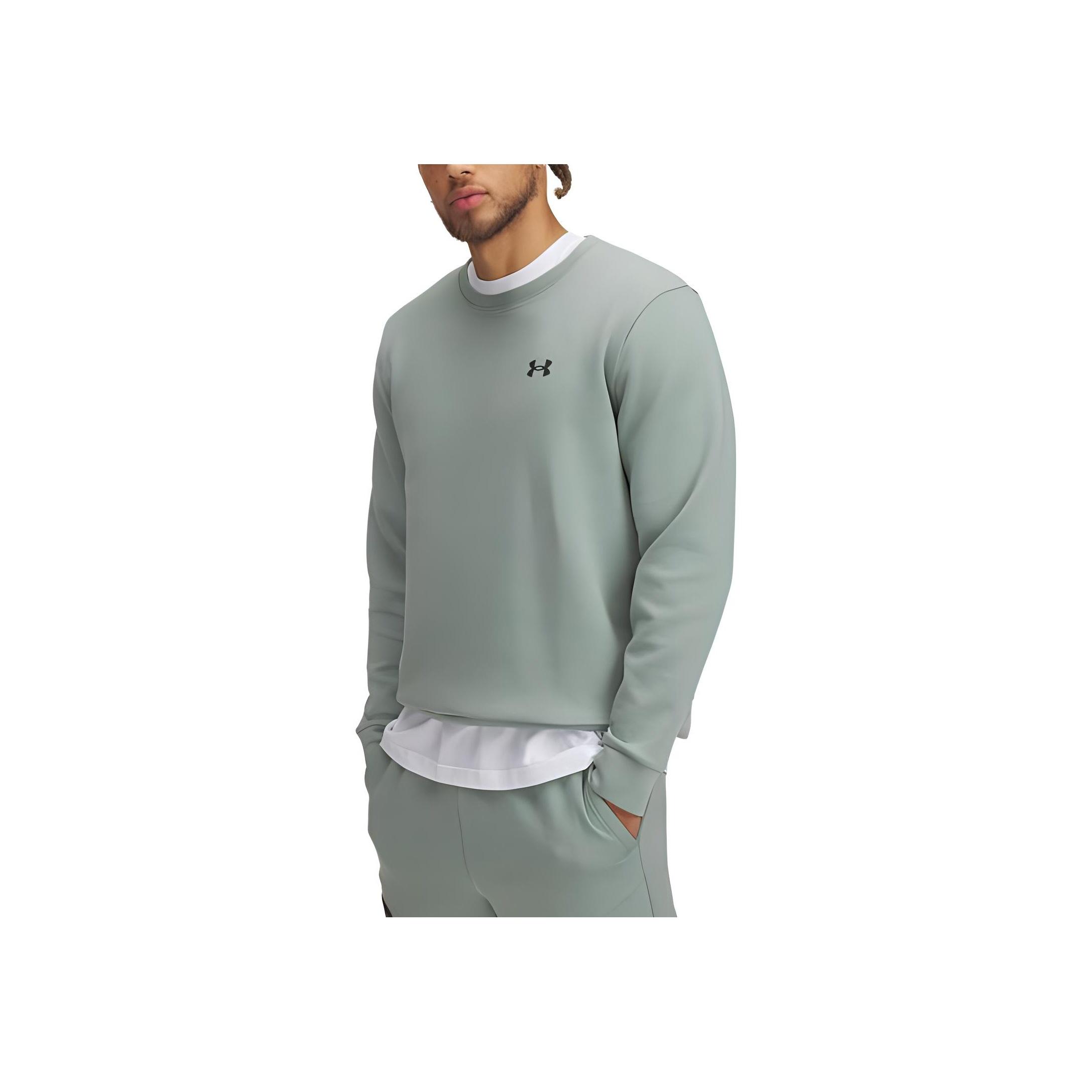 

Under Armour Unstoppable Ua Flc Crew Loose Comfortable Pullover Long Sleeve Sweatshirt Men sweatshirt Lime-Green 1381688-348 2XL