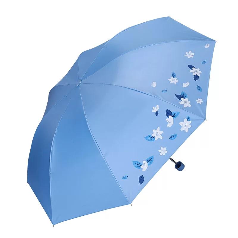 Paradise Umbrella Fresh Three Foldable Umbrella Dual-Use Portable Women's Vinyl UV-Proof Parasol Sun Umbrella