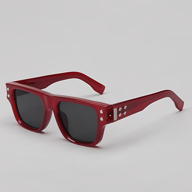 

2026 Fashion Luxury Brand Designer Sunglasses Men Women Square Steampunk Vintage Trendy Shades Glasses Punk Party New Sunglasses красный черный