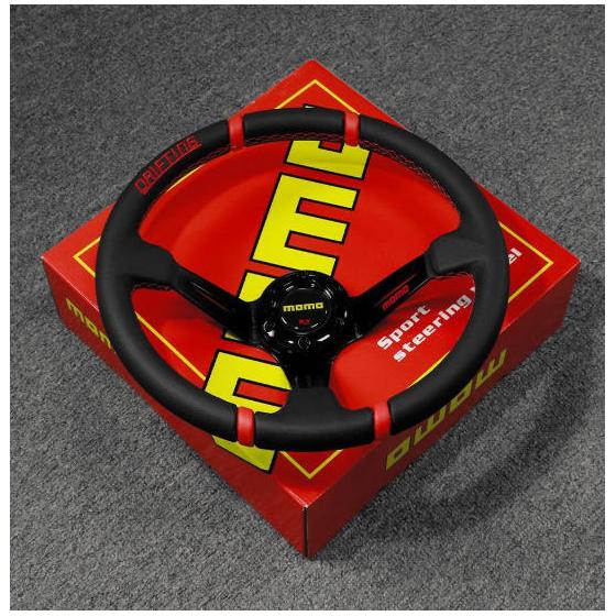 Lowest price MOMO steering wheel body 14 inch 350mm competition refurbished steering wheel black 7-AT0050