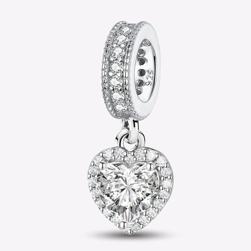 925 Sterling Silver Love Heart Flower Four Leaf Clover Turtle Charms Beads Fit for Bracelets DIY Fine Jewelry Gift