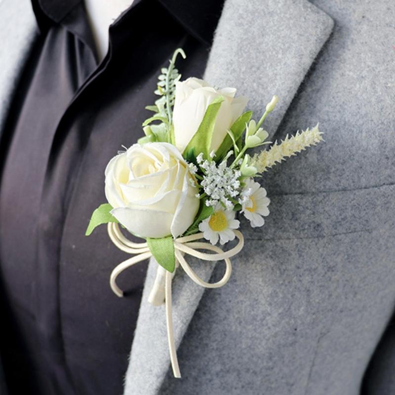 Wedding Boutonnieres Flower Decoration Corsage Flower Artificial Floral Wedding Props Elegant Flower Decors
