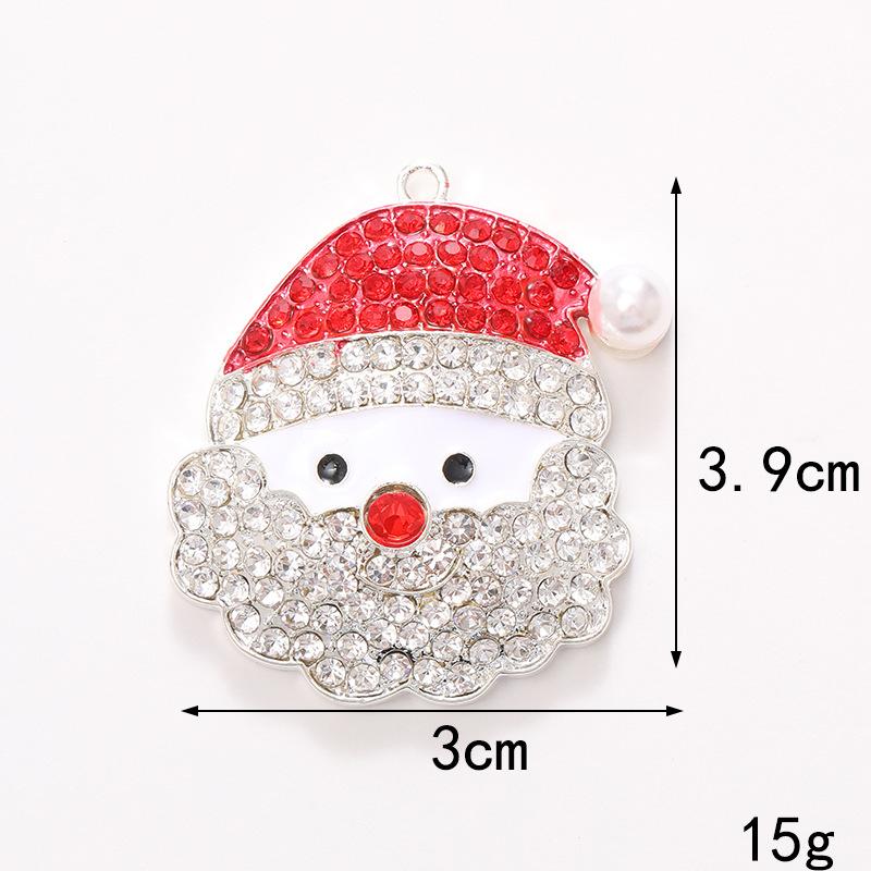 1 Stück Zinklegierung Weihnachtsmann Elch Hirsch Diamant Emaille Anhänger Weihnachten DIY Dekoration Kinder Handarbeit Produkte Partygeschenke